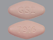 Epclusa: This is a Tablet imprinted with GSI on the front, 7916 on the back.