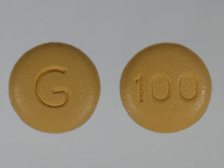 This is a Tablet imprinted with G on the front, 100 on the back.