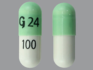 This is a Capsule imprinted with G 24 on the front, 100 on the back.