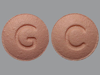 This is a Tablet imprinted with G on the front, C on the back.