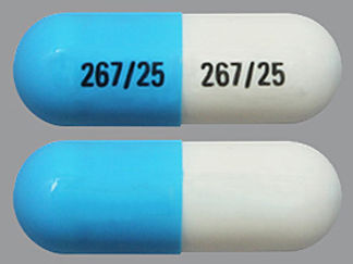 This is a Capsule imprinted with 267/25 on the front, 267/25 on the back.
