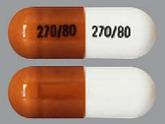 This is a reddish-brown oblong Capsule imprinted with 270/80 on the front, 270/80 on the back, and is manufactured by NORTHSTAR RX LL.