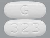 Ezetimibe-Simvastatin: This is a Tablet imprinted with G on the front, 323 on the back.