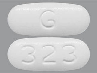 This is a Tablet imprinted with G on the front, 323 on the back.