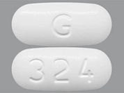 Ezetimibe-Simvastatin: This is a Tablet imprinted with G on the front, 324 on the back.