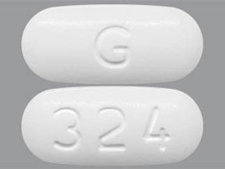 This is a Tablet imprinted with G on the front, 324 on the back.