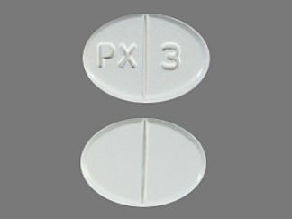 This is a Tablet imprinted with PX  3 on the front, nothing on the back.
