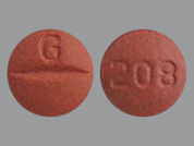 Moexipril Hcl: This is a Tablet imprinted with G on the front, 208 on the back.