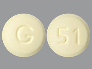 This is a Tablet imprinted with G on the front, 51 on the back.