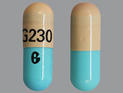 Omeprazole: This is a Capsule Dr imprinted with G230 on the front, G on the back.