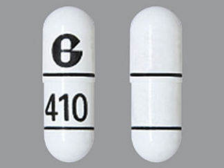 This is a Capsule Er 12 Hr imprinted with logo on the front, 410 on the back.