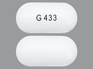 This is a Tablet imprinted with G 433 on the front, nothing on the back.