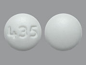 Acamprosate Calcium: This is a Tablet Dr imprinted with 435 on the front, nothing on the back.