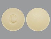 Olmesartan Medoxomil: This is a Tablet imprinted with C on the front, nothing on the back.