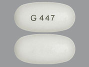 Sevelamer Hcl: This is a Tablet imprinted with G 447 on the front, nothing on the back.