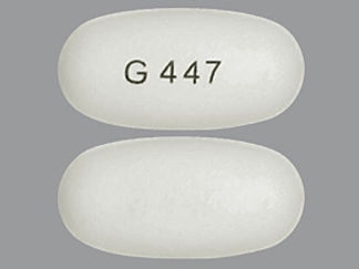 This is a Tablet imprinted with G 447 on the front, nothing on the back.