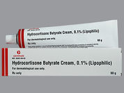 Hydrocortisone Butyrate: Esto es un Crema imprimido con nada en la parte delantera, nada en la parte posterior, y es fabricado por None.