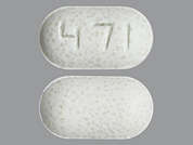 Potassium Chloride: This is a white oblong Tablet Er Particles/crystals imprinted with 471 on the front, nothing on the back, and is manufactured by GLENMARK PHARMA.