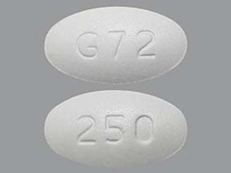 This is a Tablet imprinted with G72 on the front, 250 on the back.