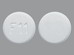 This is a Tablet Disintegrating imprinted with F11 on the front, nothing on the back.