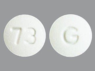 This is a Tablet imprinted with 73 on the front, G on the back.