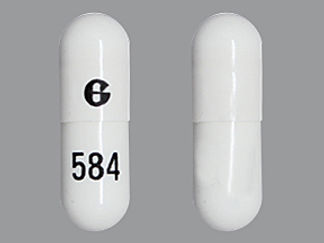 This is a Capsule imprinted with G on the front, 584 on the back.