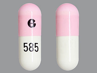 This is a Capsule imprinted with G on the front, 585 on the back.