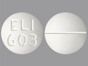 Methadone Hcl: Esto es un Tableta blanco redondo imprimido con ELI  603 en la parte delantera, nada en la parte posterior, y es fabricado por ELITE LABORATOR.