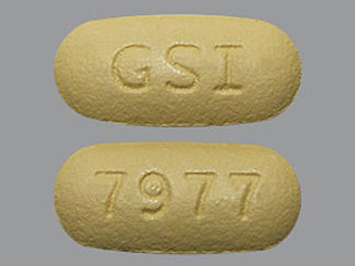 This is a Tablet imprinted with GSI on the front, 7977 on the back.