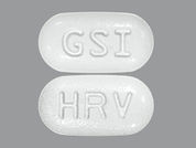 Harvoni: This is a Tablet imprinted with GSI on the front, HRV on the back.