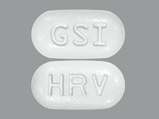 This is a Tablet imprinted with GSI on the front, HRV on the back.