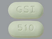 Genvoya: Esto es un Tableta verde oblongo imprimido con GSI en la parte delantera, 510 en la parte posterior, y es fabricado por GILEAD SCIENCES.