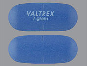 Valtrex: Esto es un Tableta imprimido con VALTREX  1 gram en la parte delantera, nada en la parte posterior, y es fabricado por None.
