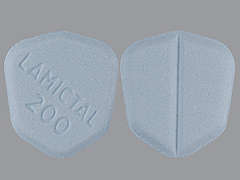 This is a blue shield Tablet imprinted with LAMICTAL  200 on the front, nothing on the back, and is manufactured by GLAXOSMITHKLINE.