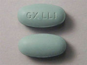 Trizivir: This is a Tablet imprinted with GX LL1 on the front, nothing on the back.