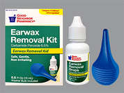 Ear Wax Removal: This is a clear Drops imprinted with nothing on the front, nothing on the back, and is manufactured by AMERISOURCE-GNP.