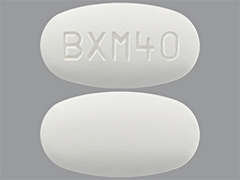 Esto es un Tableta blanco oblongo imprimido con BXM40 en la parte delantera, nada en la parte posterior, y es fabricado por GENENTECH, INC..