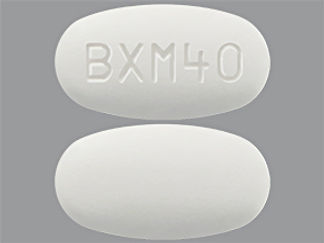 This is a Tablet imprinted with BXM40 on the front, nothing on the back.