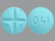 Amphetamine Sulfate: This is a Tablet imprinted with 1 0  m g on the front, 041 on the back.