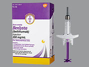 Benlysta: This is a Syringe imprinted with nothing on the front, nothing on the back.