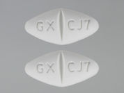 Epivir: Esto es un Tableta imprimido con GX CJ7 en la parte delantera, GX CJ7 en la parte posterior, y es fabricado por None.