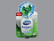 Tums Freshers: This is a Tablet Chewable imprinted with TUMS on the front, nothing on the back.