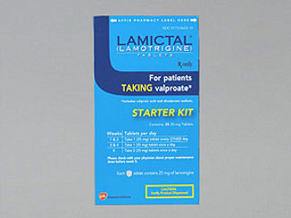 This is a Tablet Dose Pack imprinted with LAMICTAL 25 on the front, nothing on the back.