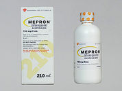 Mepron: This is a Suspension Oral imprinted with nothing on the front, nothing on the back.