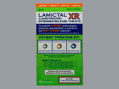 This is a Tablet Er Dose Pack imprinted with LAMICTAL XR 50 or 100 or 200 on the front, nothing on the back.