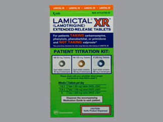 This is a Tablet Er Dose Pack imprinted with LAMICTAL XR 50 or 100 or 200 on the front, nothing on the back.