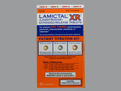 Lamictal Xr: Esto es un Tableta Er Empaque De Dosis imprimido con LAMICTAL XR 25 or 50 or 100 en la parte delantera, nada en la parte posterior, y es fabricado por None.