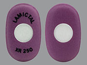 Lamictal Xr: This is a Tablet Er 24 Hr imprinted with LAMICTAL  XR 250 on the front, nothing on the back.