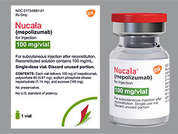 Nucala: This is a white Vial imprinted with nothing on the front, nothing on the back, and is manufactured by GLAXOSMITHKLINE.