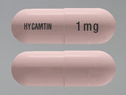 Hycamtin: Esto es un Cápsula imprimido con HYCAMTIN en la parte delantera, 1 mg en la parte posterior, y es fabricado por None.